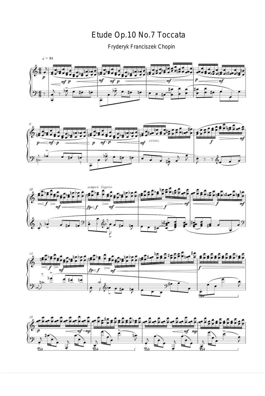 Etude Op.10 No.7 Toccata - Fryderyk Fanciszek Chopin Piano Method scores gallery preview page 1