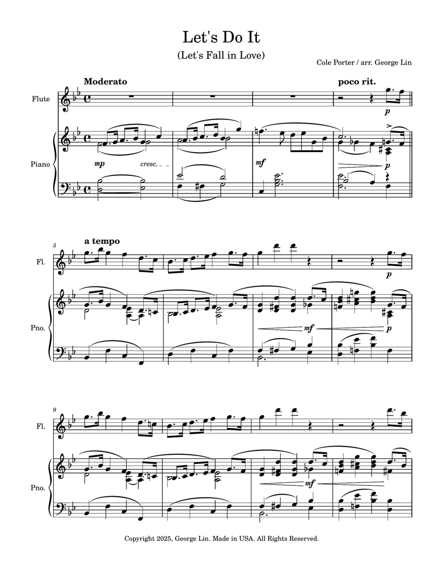Let's Do It (Let's Fall in Love) by Cole Porter Flute scores gallery preview page 1