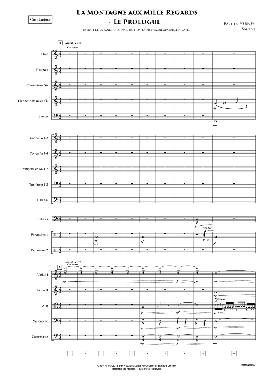 La Montagne aux Mille regards - Le Prologue Full Orchestra scores gallery preview page 5