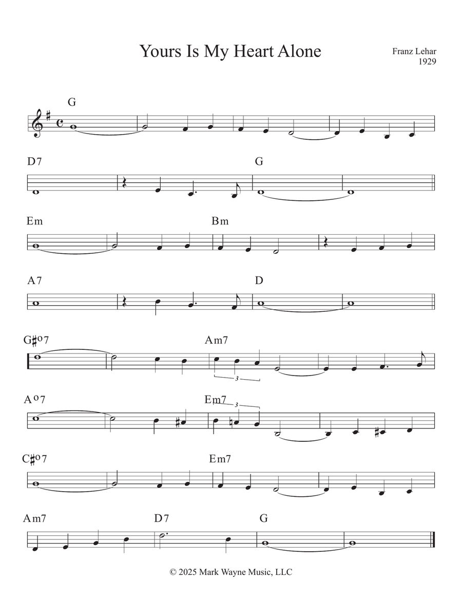Yours Is My Heart Alone Piano scores gallery preview page 2