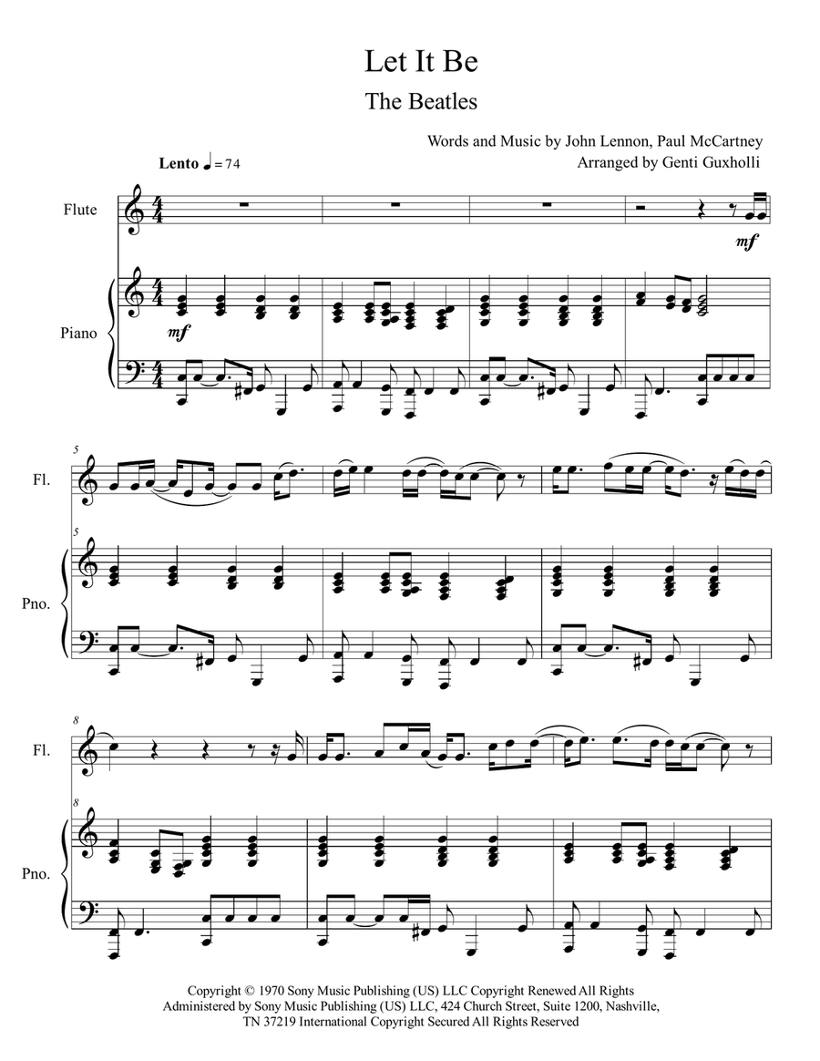 Let It Be Let It Be Flute Solo scores gallery preview page 2