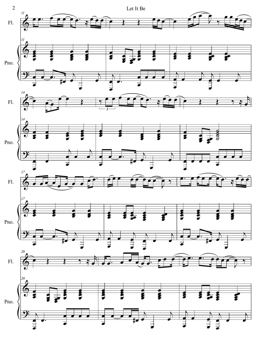 Let It Be Let It Be Flute Solo scores gallery preview page 3