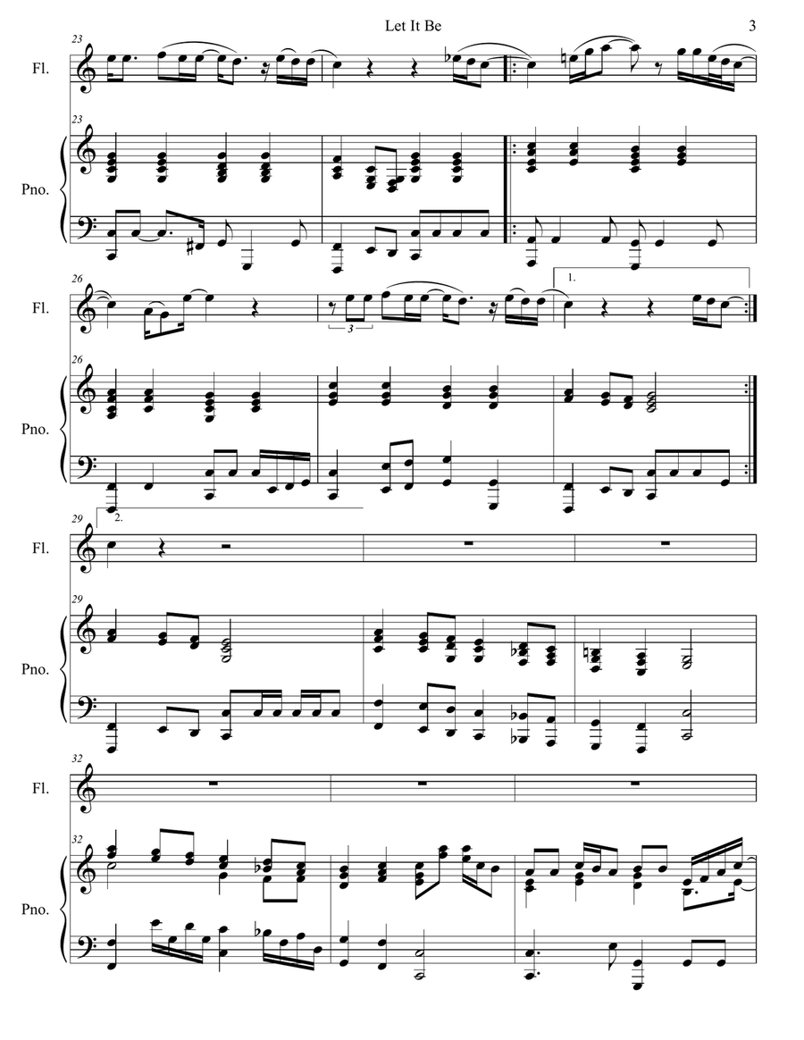 Let It Be Let It Be Flute Solo scores gallery preview page 4