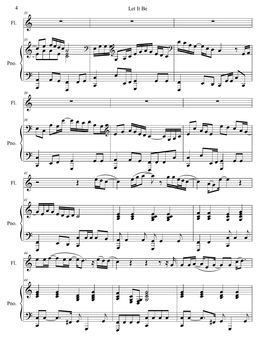 Let It Be Let It Be Flute Solo scores gallery preview page 5