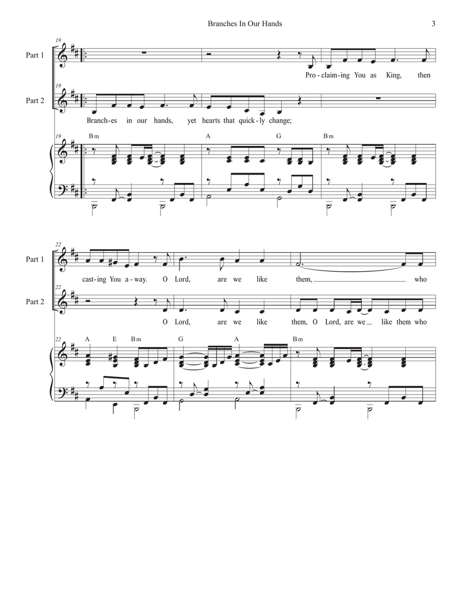 Branches In Our Hands (2-part choir) 2-Part scores gallery preview page 3