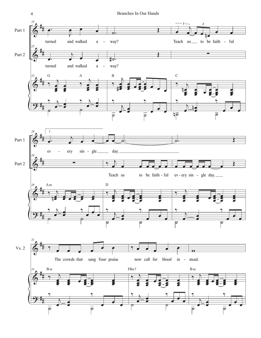 Branches In Our Hands (2-part choir) 2-Part scores gallery preview page 4