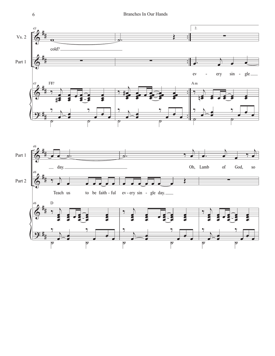 Branches In Our Hands (2-part choir) 2-Part scores gallery preview page 6