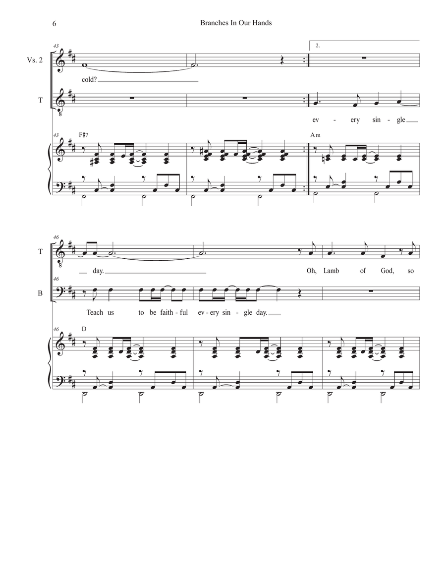 Branches In Our Hands (2-part choir - (TB) TB scores gallery preview page 6