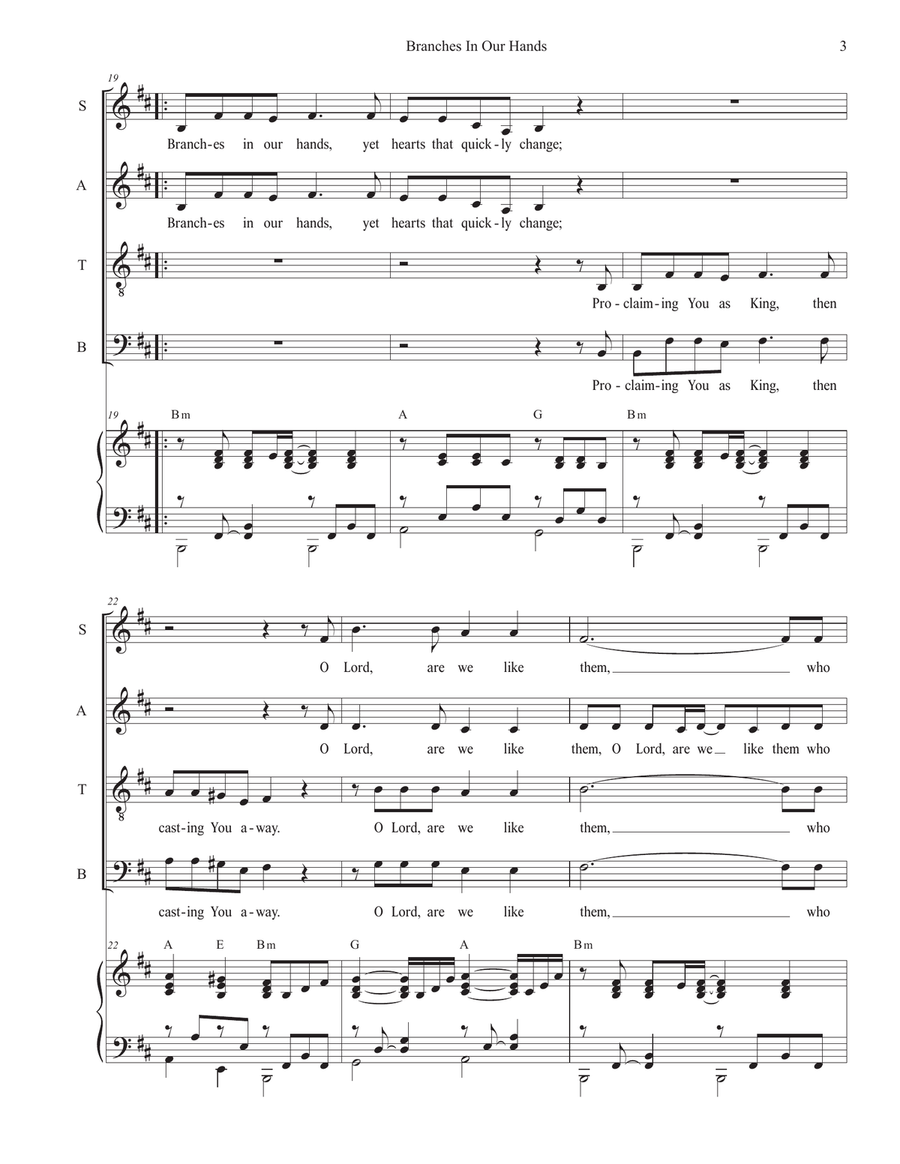 Branches In Our Hands (Vocal Quartet - (SATB) 4-Part scores gallery preview page 3