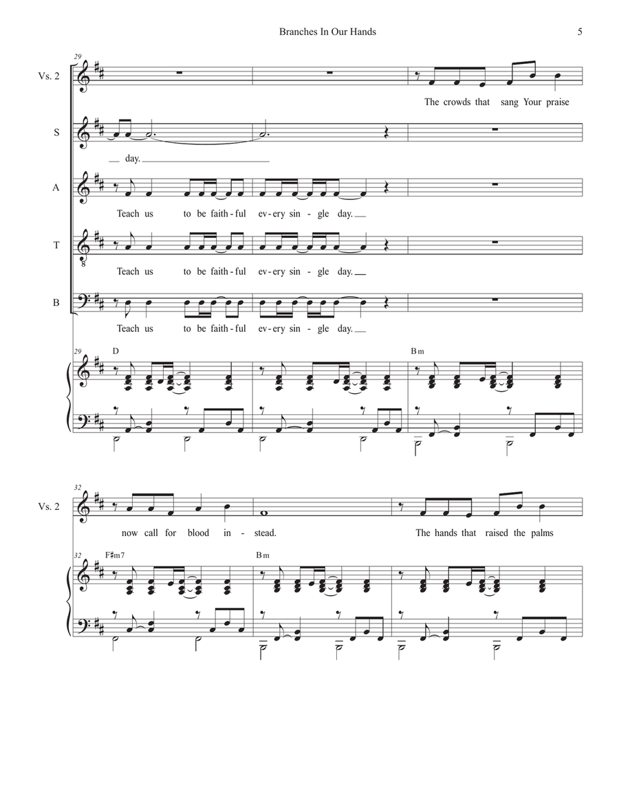 Branches In Our Hands (Vocal Quartet - (SATB) 4-Part scores gallery preview page 5