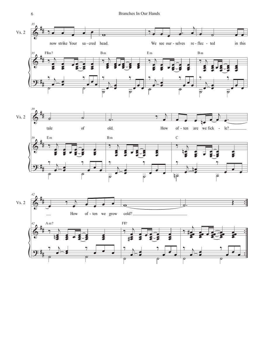 Branches In Our Hands (Vocal Quartet - (SATB) 4-Part scores gallery preview page 6