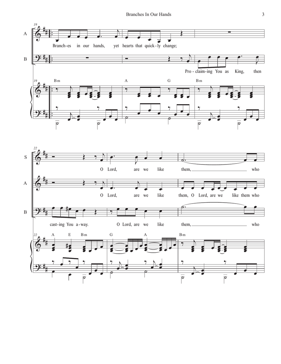 Branches In Our Hands (Vocal Trio - (SAB) 3-Part scores gallery preview page 3
