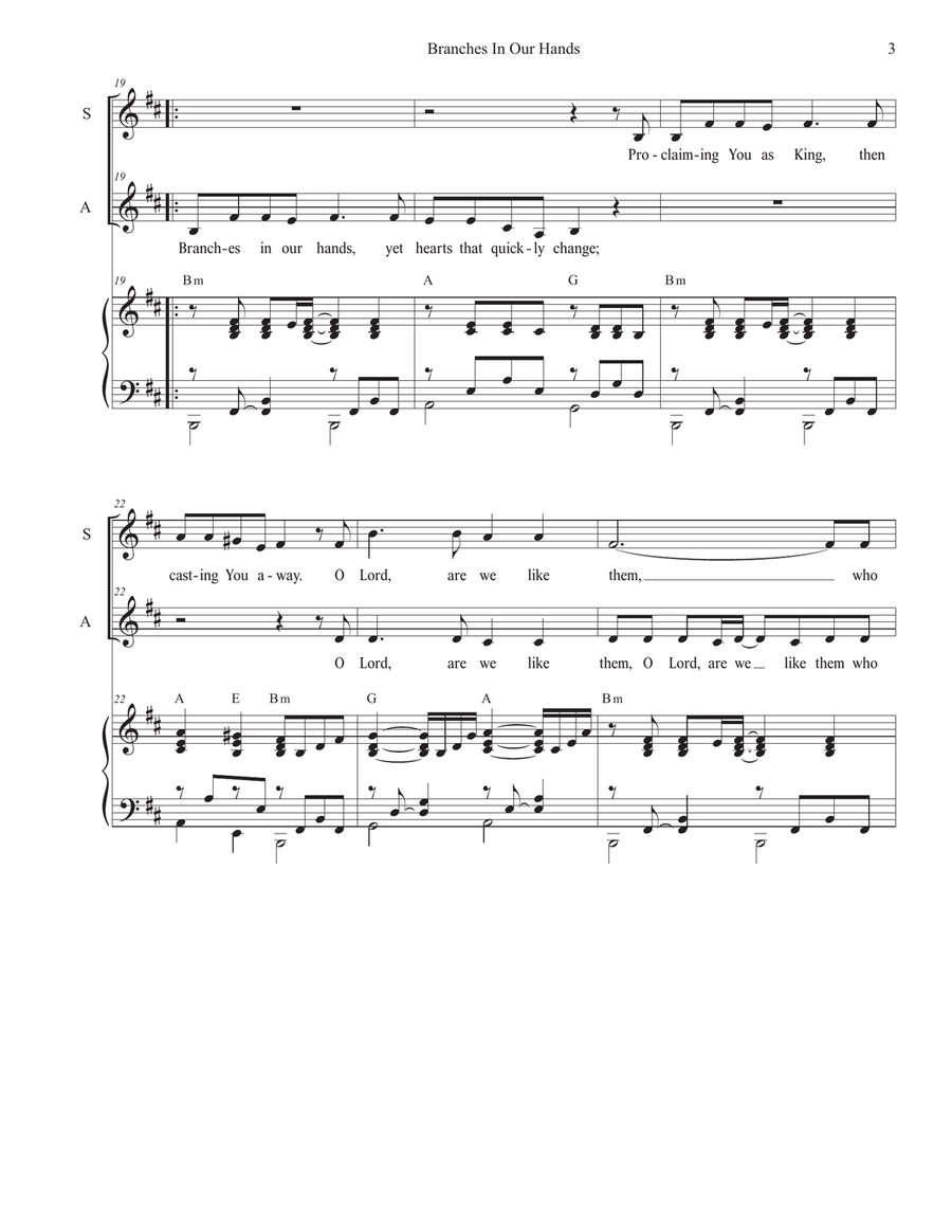 Branches In Our Hands (Duet for Soprano and Alto solo) Alto Voice scores gallery preview page 3