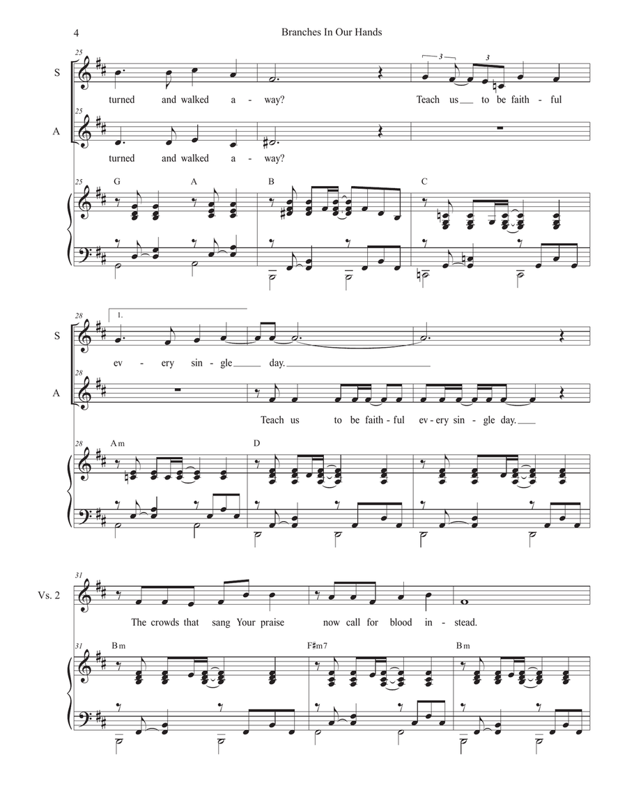 Branches In Our Hands (Duet for Soprano and Alto solo) Alto Voice scores gallery preview page 4