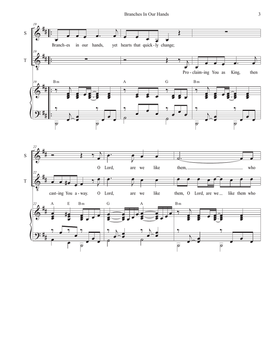 Branches In Our Hands (Duet for Soprano and Tenor solo) Tenor Voice scores gallery preview page 3