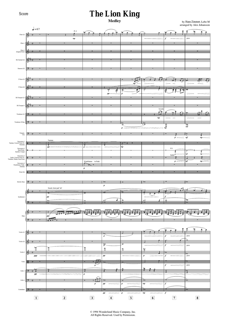 Medley: This Land with To Die For and King Of Pride Rock - Score Only Full Orchestra scores gallery preview page 3