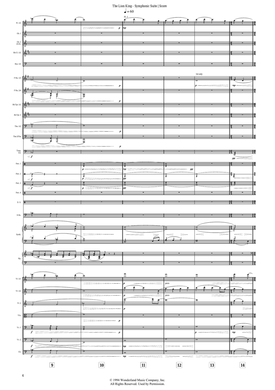 Medley: This Land with To Die For and King Of Pride Rock - Score Only Full Orchestra scores gallery preview page 4