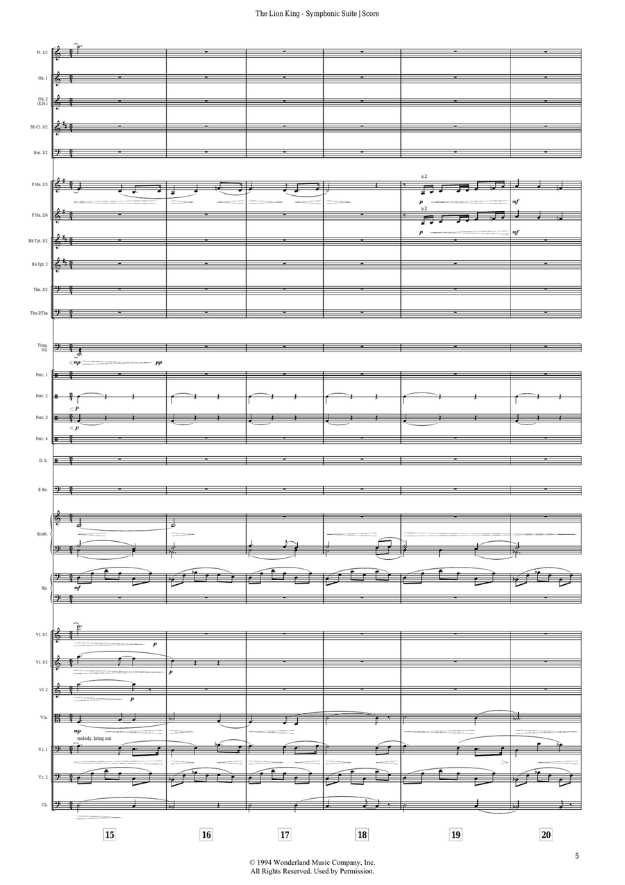 Medley: This Land with To Die For and King Of Pride Rock - Score Only Full Orchestra scores gallery preview page 5