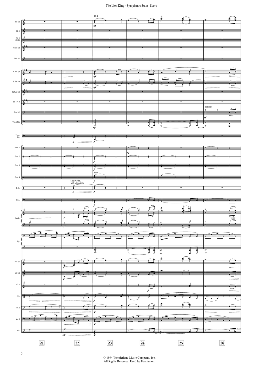 Medley: This Land with To Die For and King Of Pride Rock - Score Only Full Orchestra scores gallery preview page 6