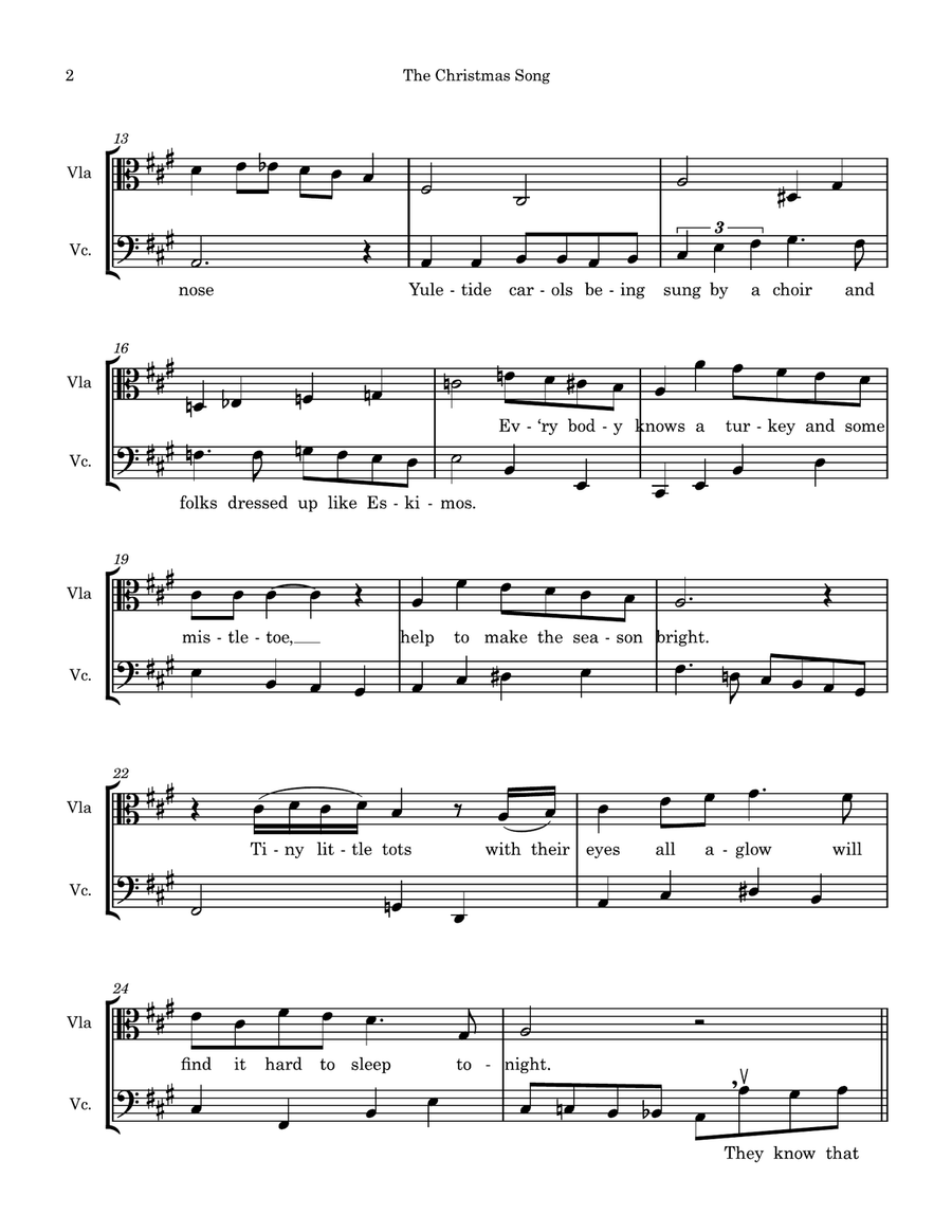 The Christmas Song (Chestnuts Roasting On An Open Fire) String Duet scores gallery preview page 2