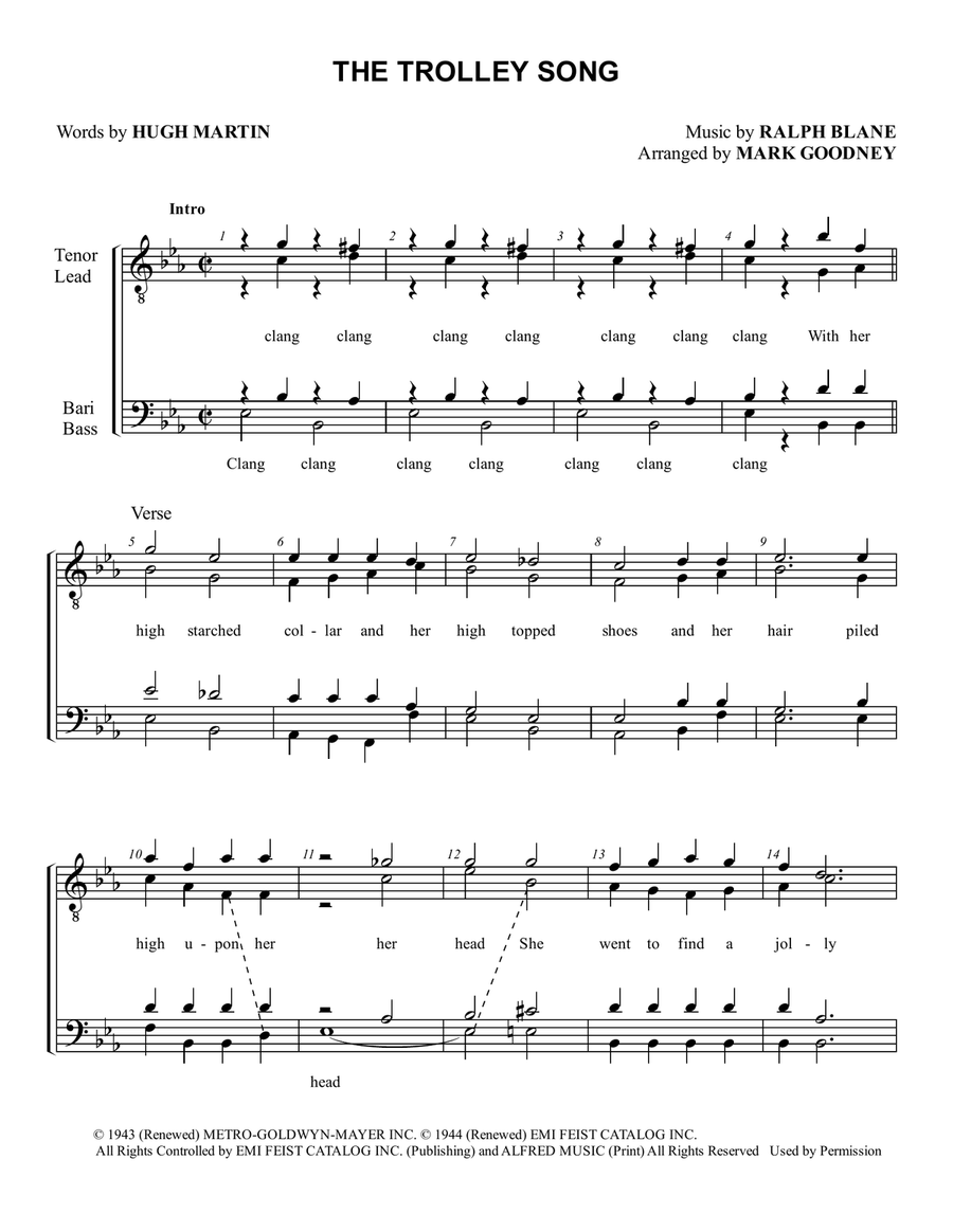 The Trolley Song The Trolley Song TTBB scores gallery preview page 2