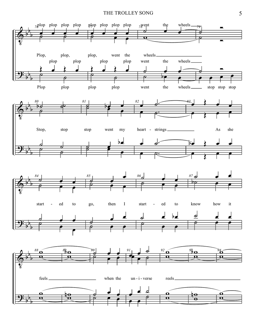 The Trolley Song The Trolley Song TTBB scores gallery preview page 6