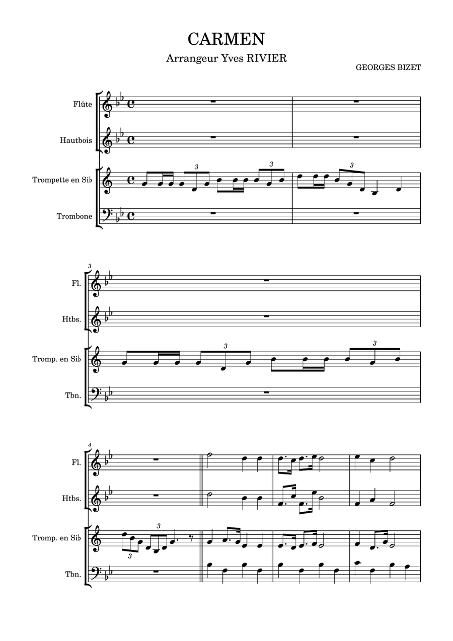 CARMEN CARMEN Brass Quartet scores gallery preview page 1