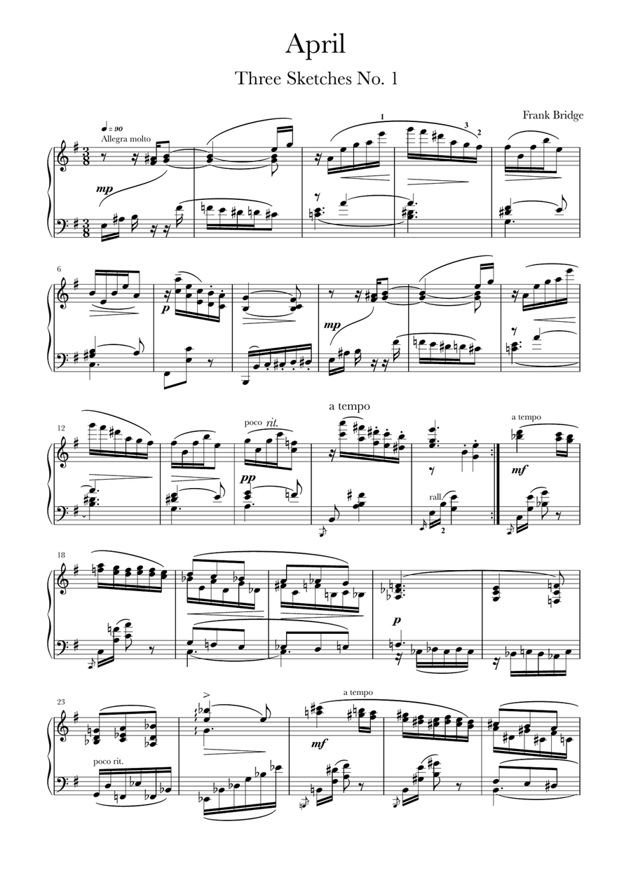 April - from 3 sketches Piano Solo scores gallery preview page 1