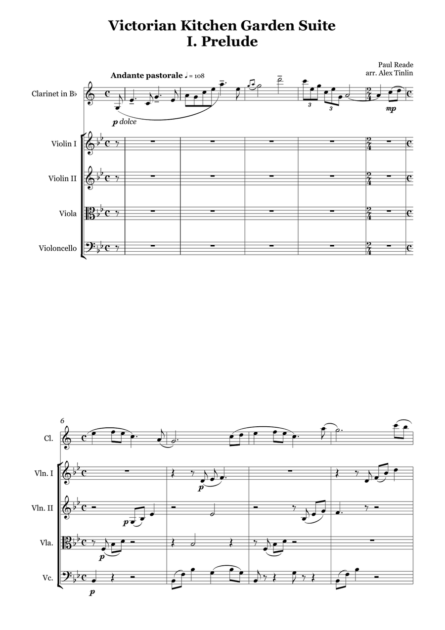 Prelude from the Victoria Kitchen Garden Suite Small Ensemble scores gallery preview page 2
