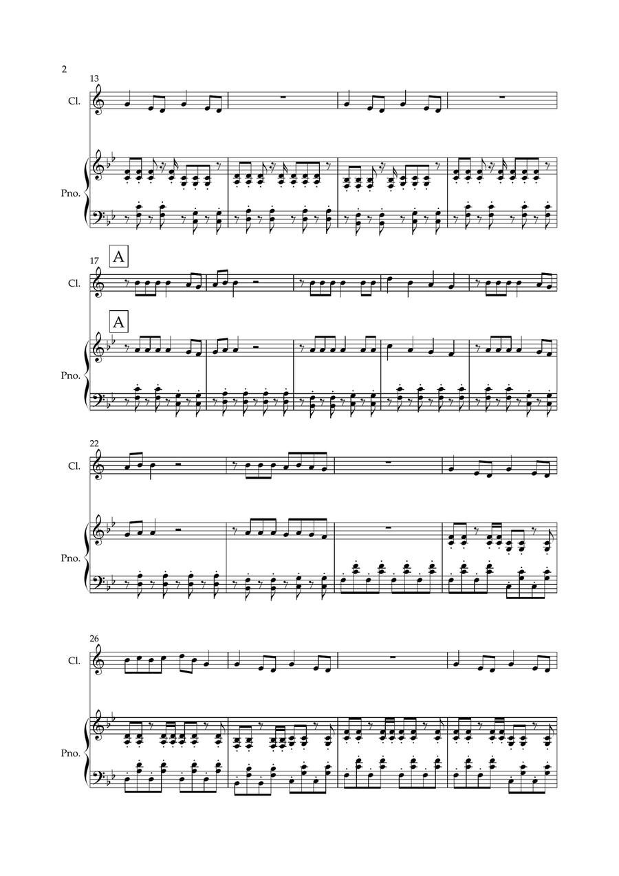 Boom Boom Boom Boom Boom Boom Boom Boom Clarinet Solo scores gallery preview page 2