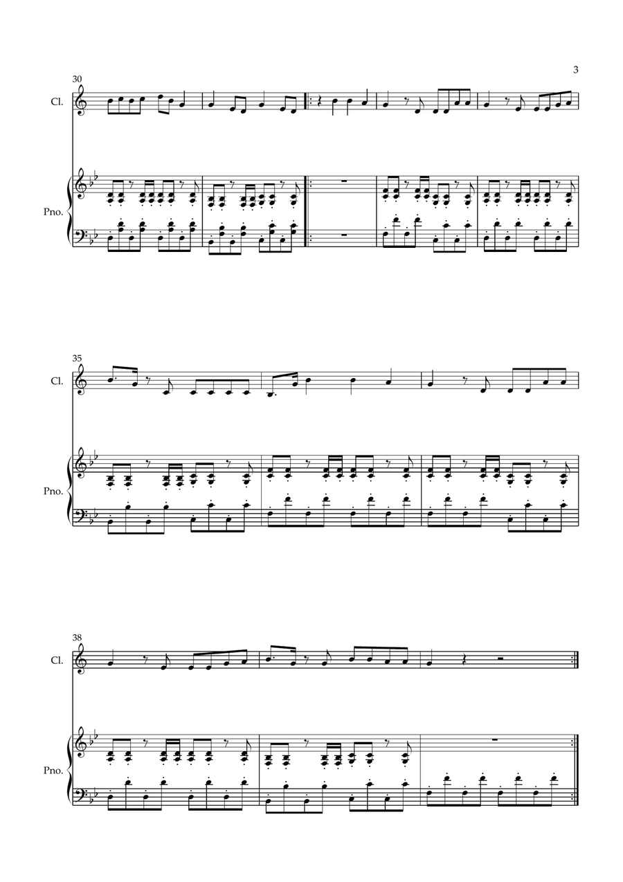 Boom Boom Boom Boom Boom Boom Boom Boom Clarinet Solo scores gallery preview page 3