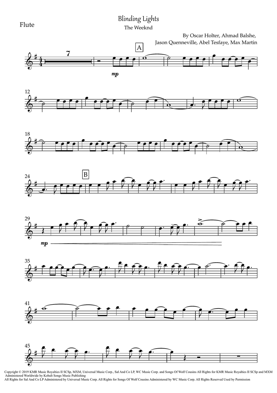 Blinding Lights Blinding Lights Flute Solo scores gallery preview page 5