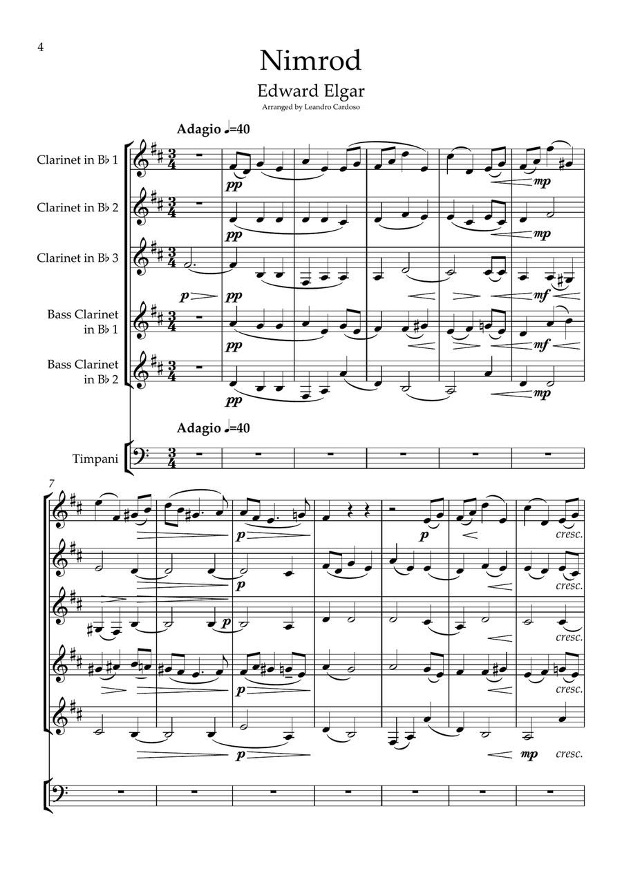 Nimrod - Clarintet Quintet Clarinet Quintet scores gallery preview page 4