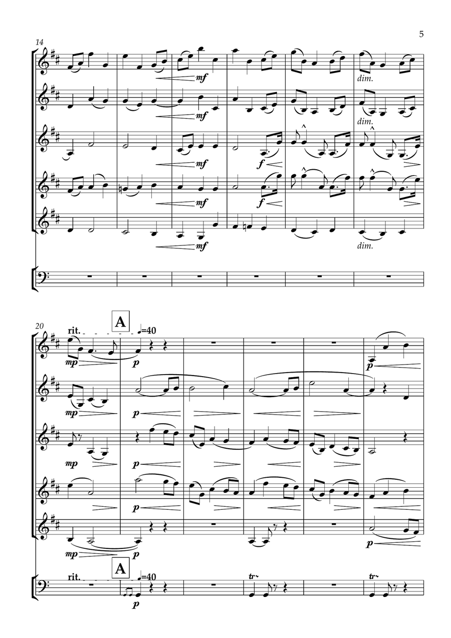 Nimrod - Clarintet Quintet Clarinet Quintet scores gallery preview page 5