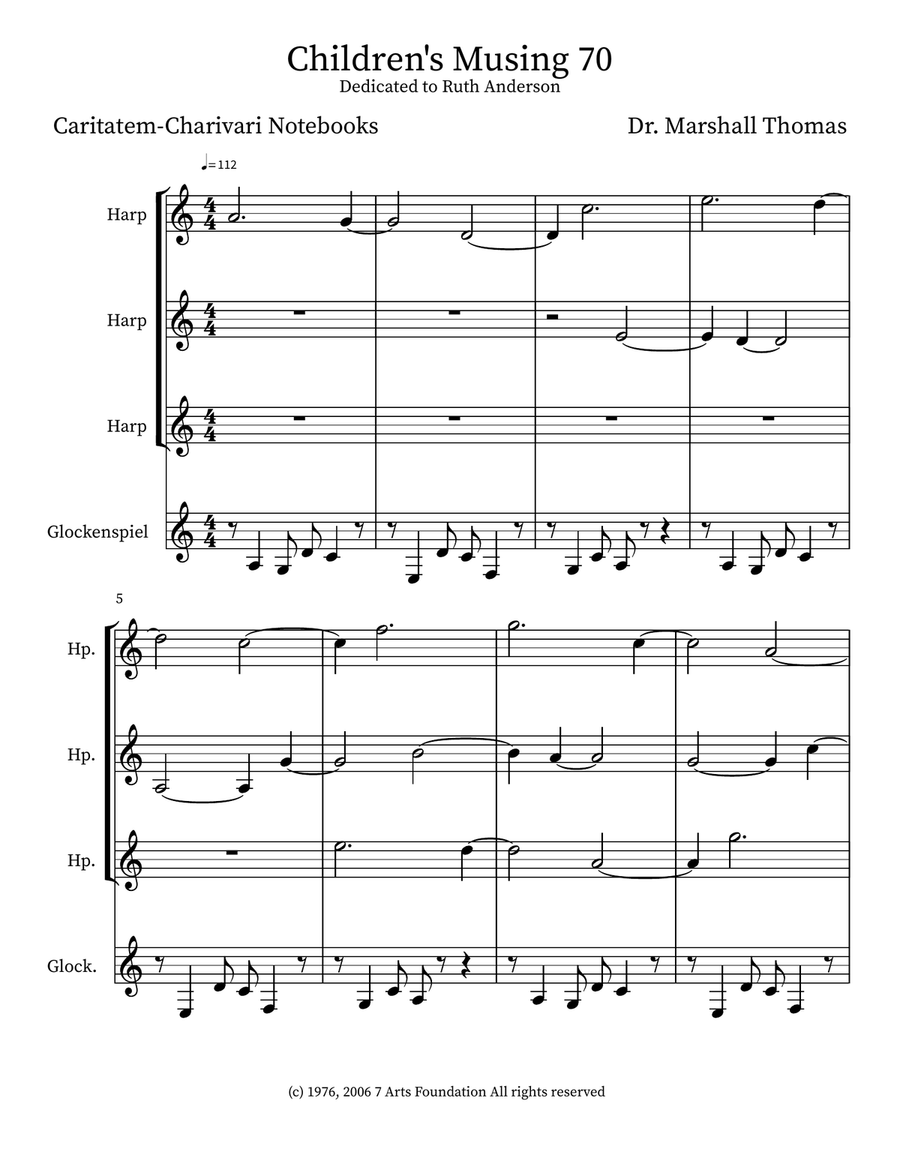 Children's Musing 70 Children's Musing 70 Small Ensemble scores gallery preview page 1