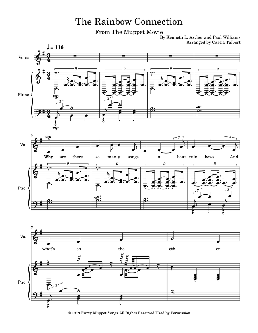 The Rainbow Connection Piano Solo scores gallery preview page 1
