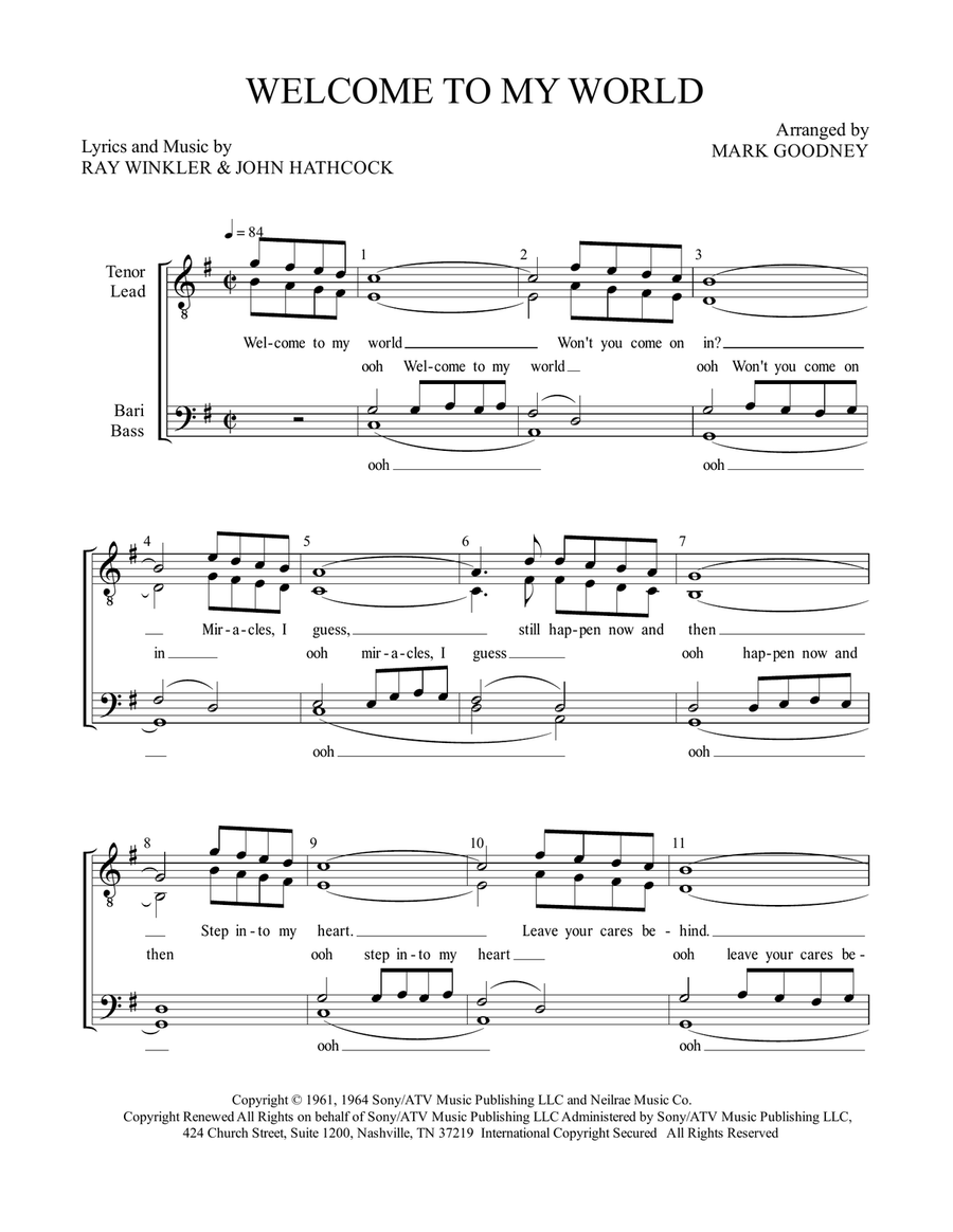 Welcome To My World Welcome To My World TTBB scores gallery preview page 2