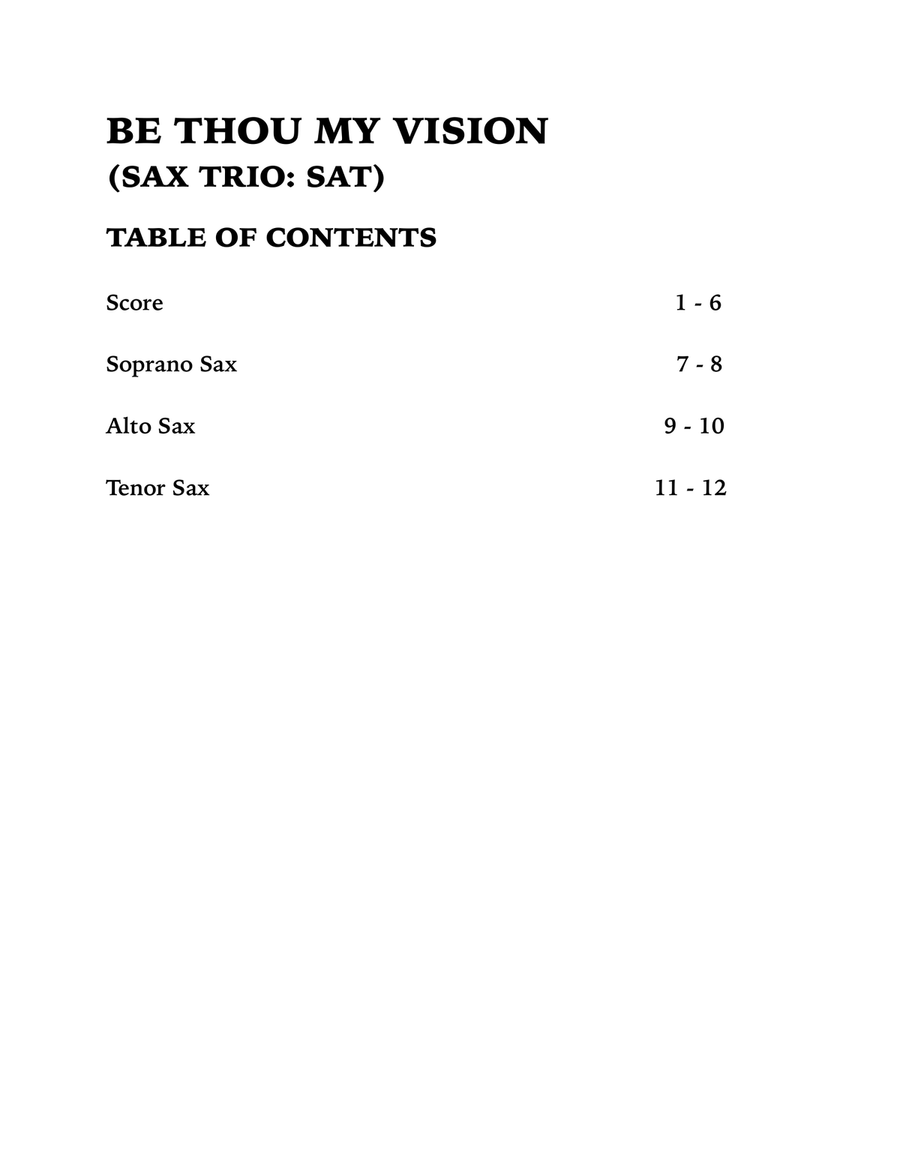 Be Thou My Vision (Sax Trio: SAT) SAT scores gallery preview page 4