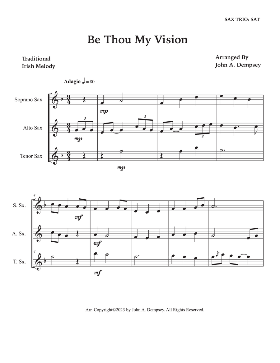 Be Thou My Vision (Sax Trio: SAT) SAT scores gallery preview page 5