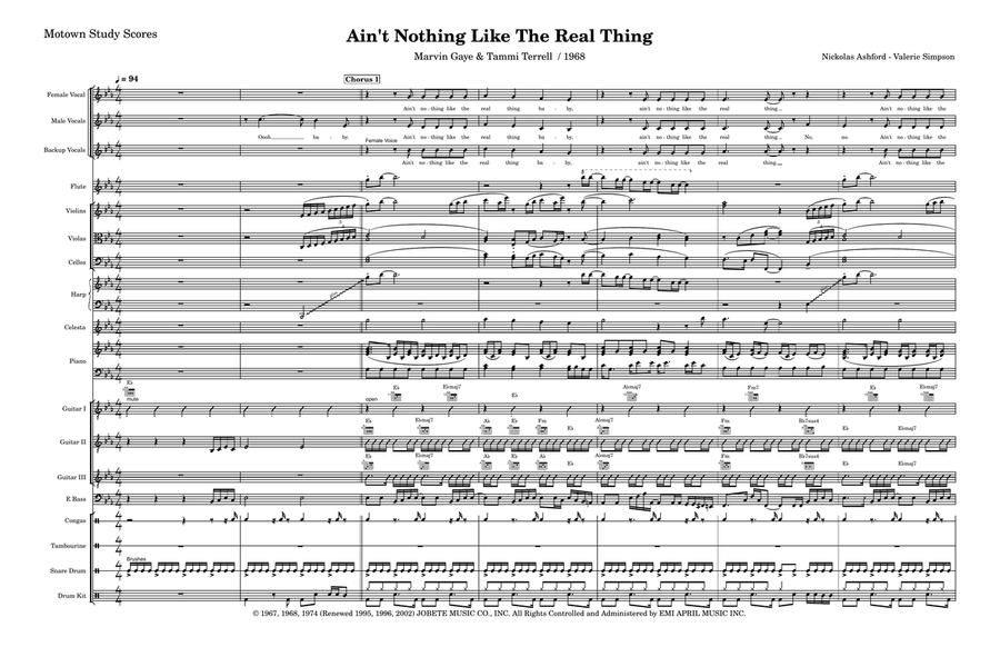 Ain't Nothing Like The Real Thing - Score Only Large Ensemble scores gallery preview page 1