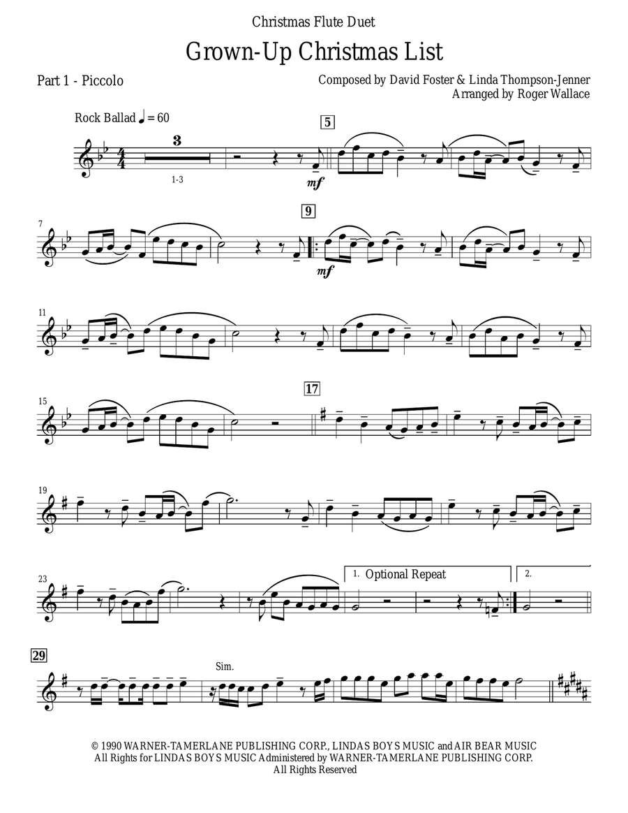 Grown-Up Christmas List Grown-Up Christmas List Flute Duet scores gallery preview page 4