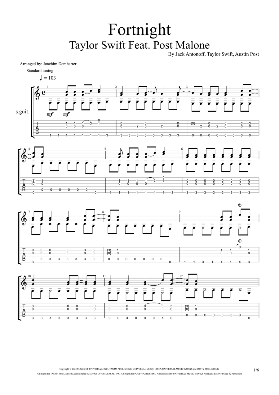 Fortnight Fortnight Acoustic Guitar scores gallery preview page 1