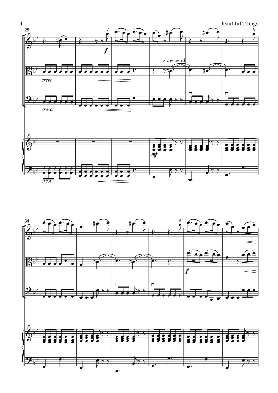 Beautiful Things Piano Quartet scores gallery preview page 4