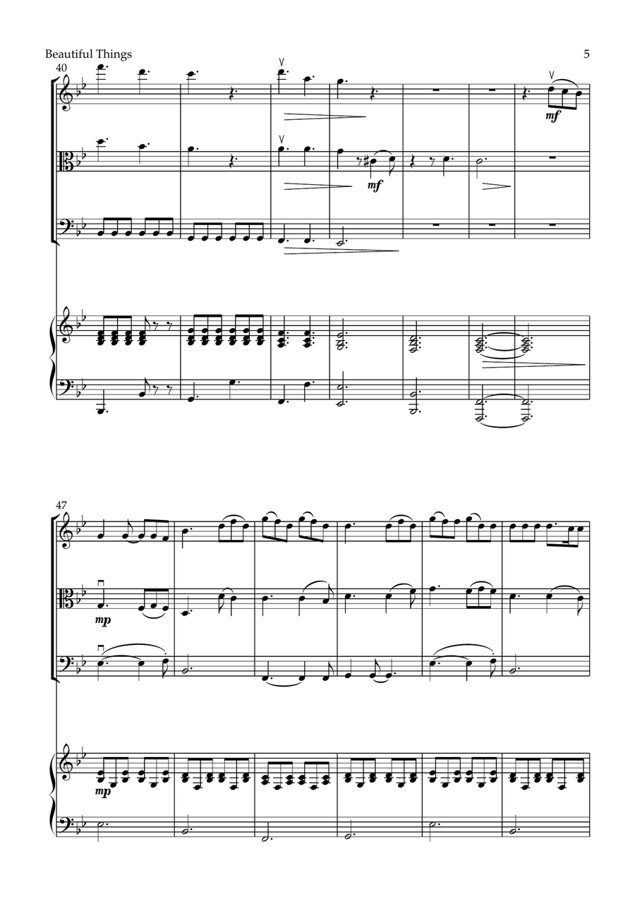 Beautiful Things Piano Quartet scores gallery preview page 5