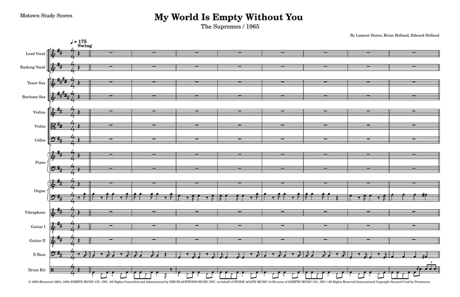 My World Is Empty Without You - Score Only Large Ensemble scores gallery preview page 1