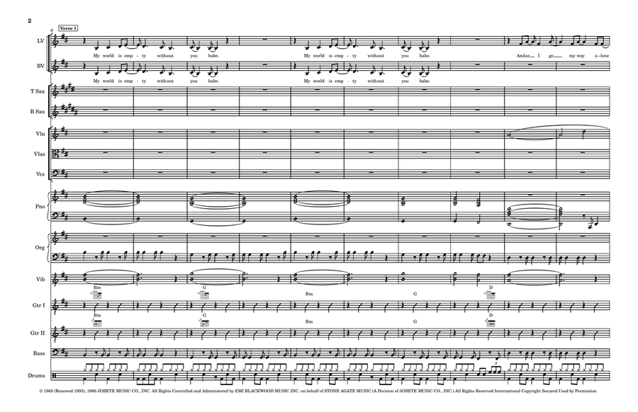 My World Is Empty Without You - Score Only Large Ensemble scores gallery preview page 2