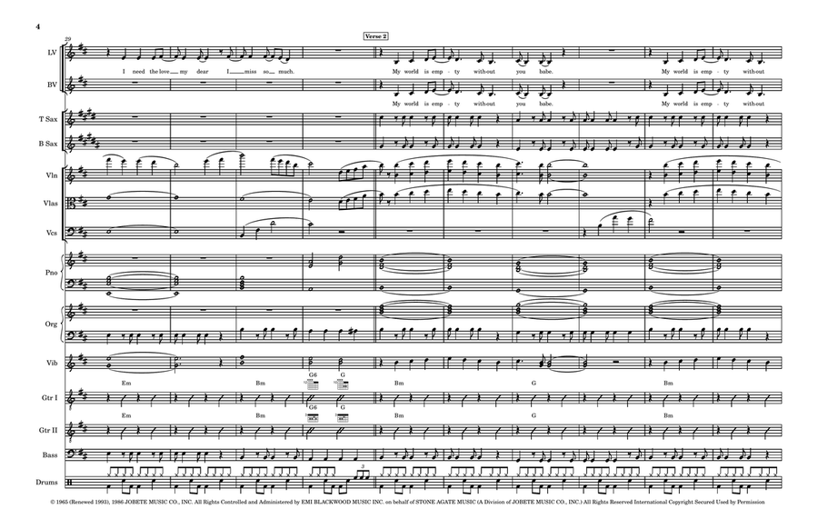 My World Is Empty Without You - Score Only Large Ensemble scores gallery preview page 4