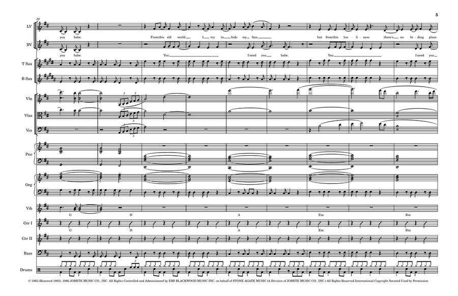 My World Is Empty Without You - Score Only Large Ensemble scores gallery preview page 5