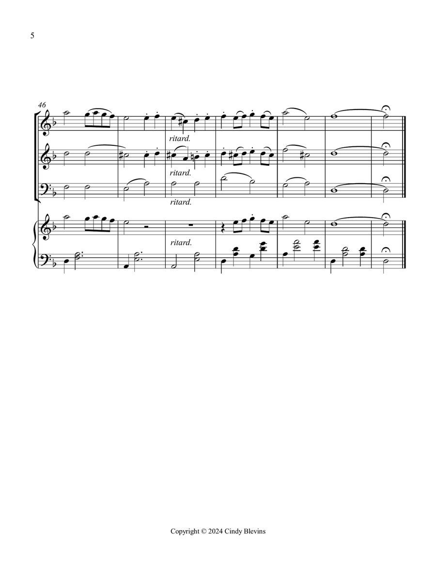 Pat-a-pan, for Two Violins, Cello and Piano Piano Quartet scores gallery preview page 6
