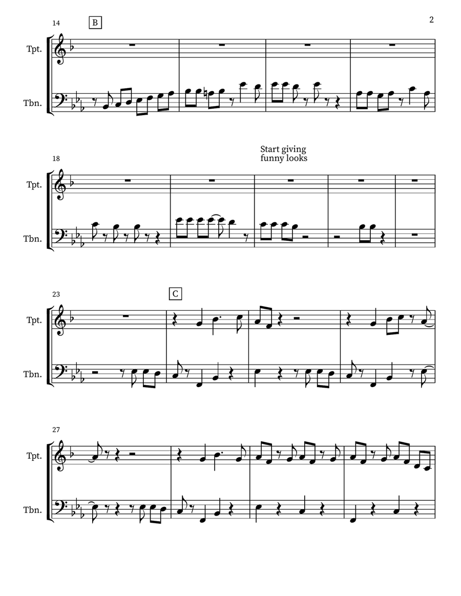 Mah-Na Mah-Na Mah-Na Mah-Na Brass Duet scores gallery preview page 2